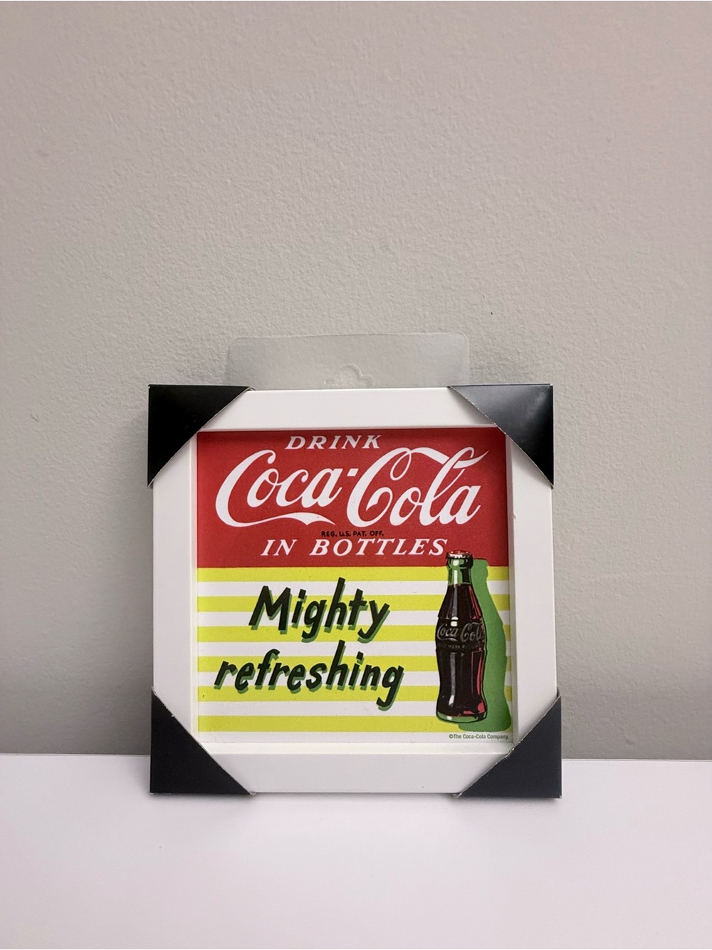 NEW Silver Buffalo Coca Cola Gel Coat 6"x6" Framed MDF Modern Wall Art